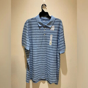 Croft & Barrow Men's Regular Fit Striped Short Sleeve Shirt Blue Size XXL NWT